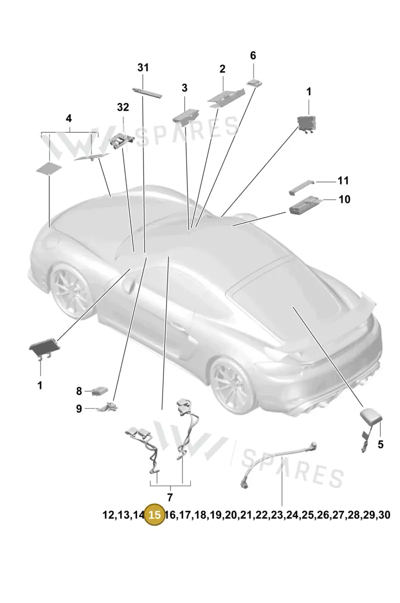 9P4979005A — Porsche Cayman (2019-2022) diagram p55911020, position 15