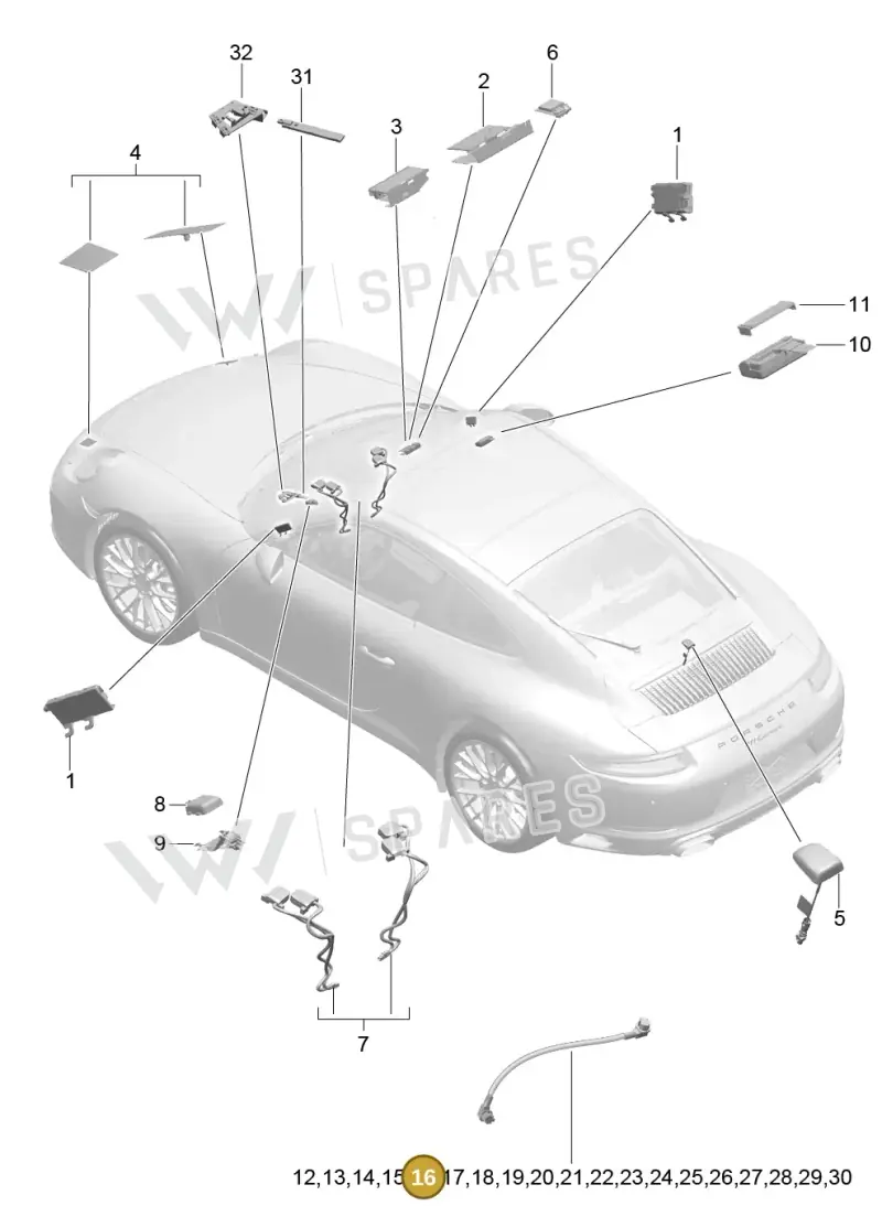 9P4979006 — Porsche 911 (2016-2019) diagram p47911002, position 16