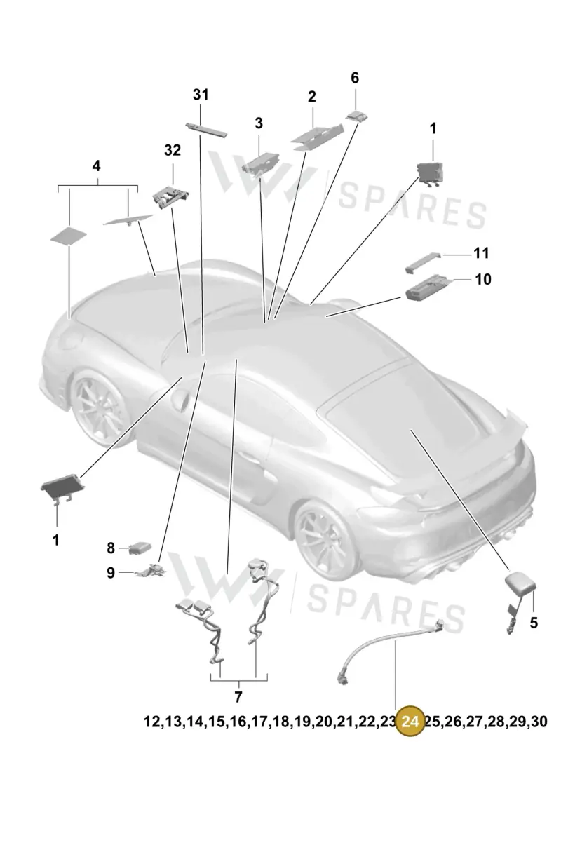 9P4979014 — Porsche Cayman (2019-2022) diagram p55911020, position 24