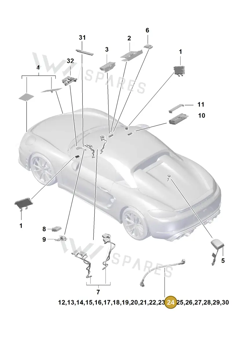 9P4979014 — Porsche Boxster Spyder (2019-2020) diagram p54911020, position 24