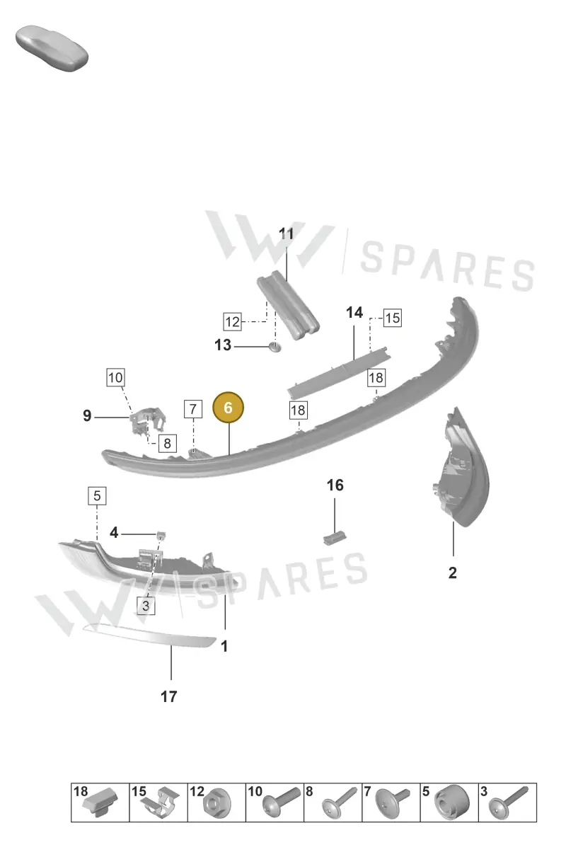 9P5945081B — Porsche 992 Carrera 4 GTS (2018-2024) diagram p53905050, position 6