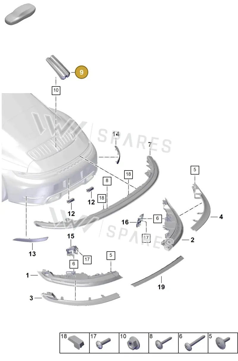 9P5945087AC — Porsche 911 (2024-2025) diagram p63908400, position 9