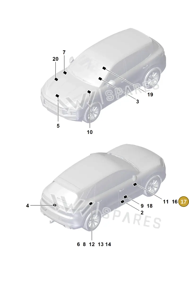 9Y0010010B — Porsche Cayenne Coupe (2023-2023) diagram p60003100, position 17