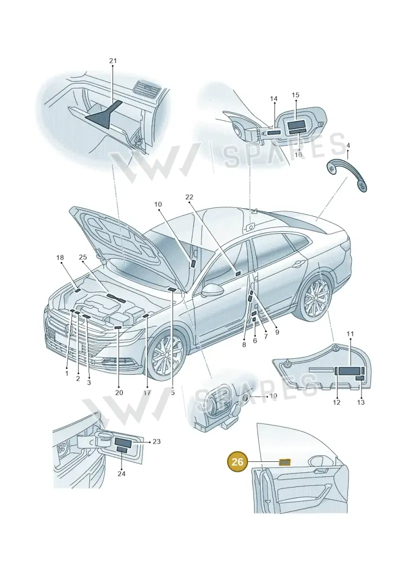 9Y0010539 — Volkswagen Arteon (2017-2023) diagram 828010000, position 26