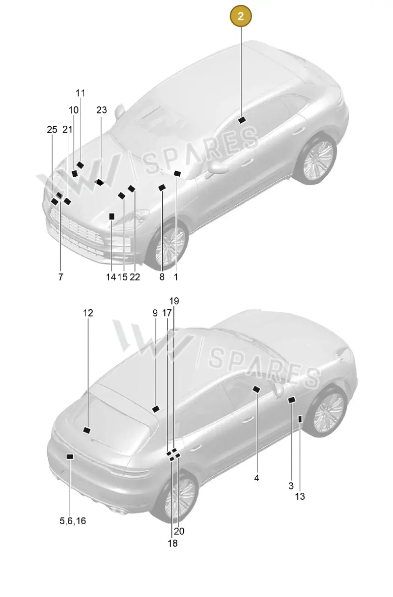 9Y0010539 — Porsche Macan (2018-2022) diagram p52003000, position 2