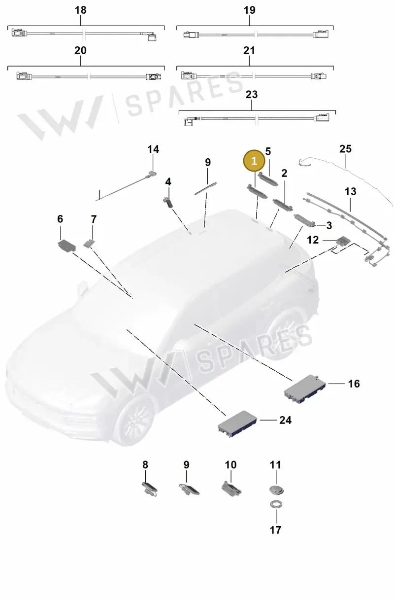 9Y0035225A — Porsche Cayenne (2017-2023) diagram p51911015, position 1