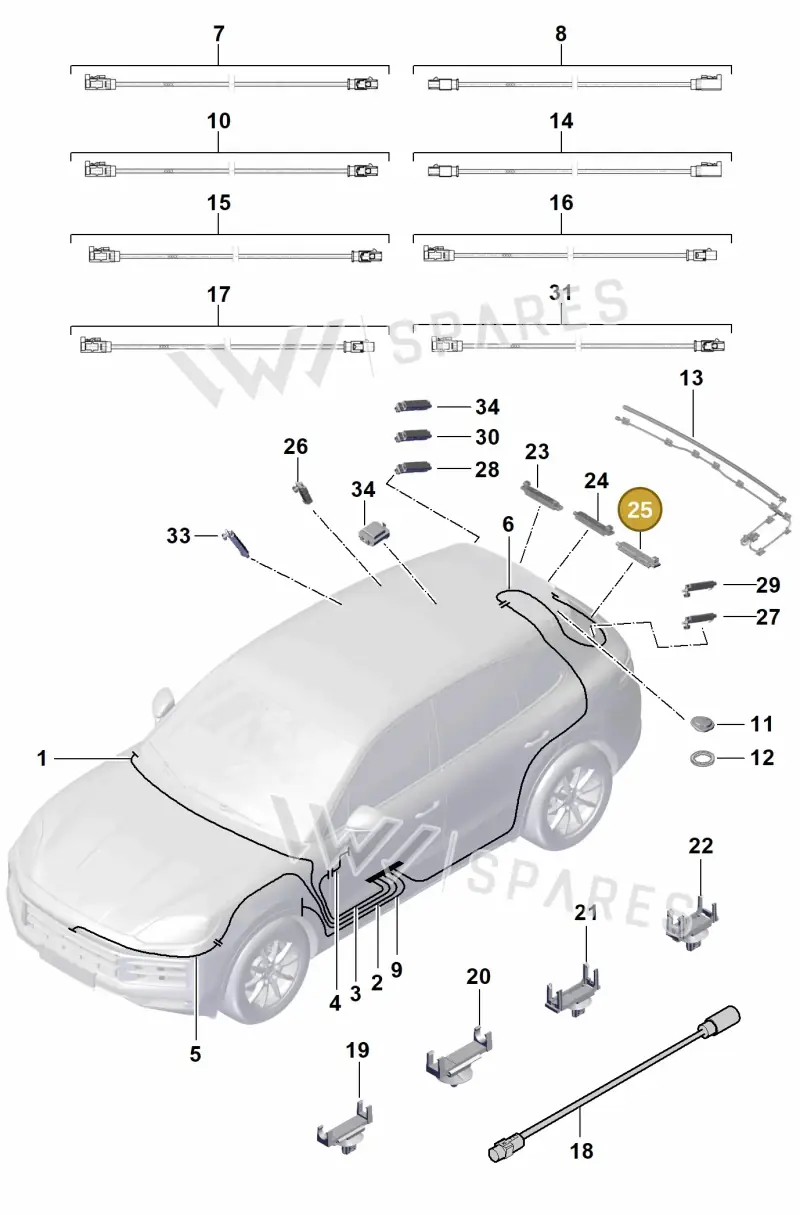 9Y0035225J — Porsche Cayenne Coupe (2023-2023) diagram p60912100, position 25