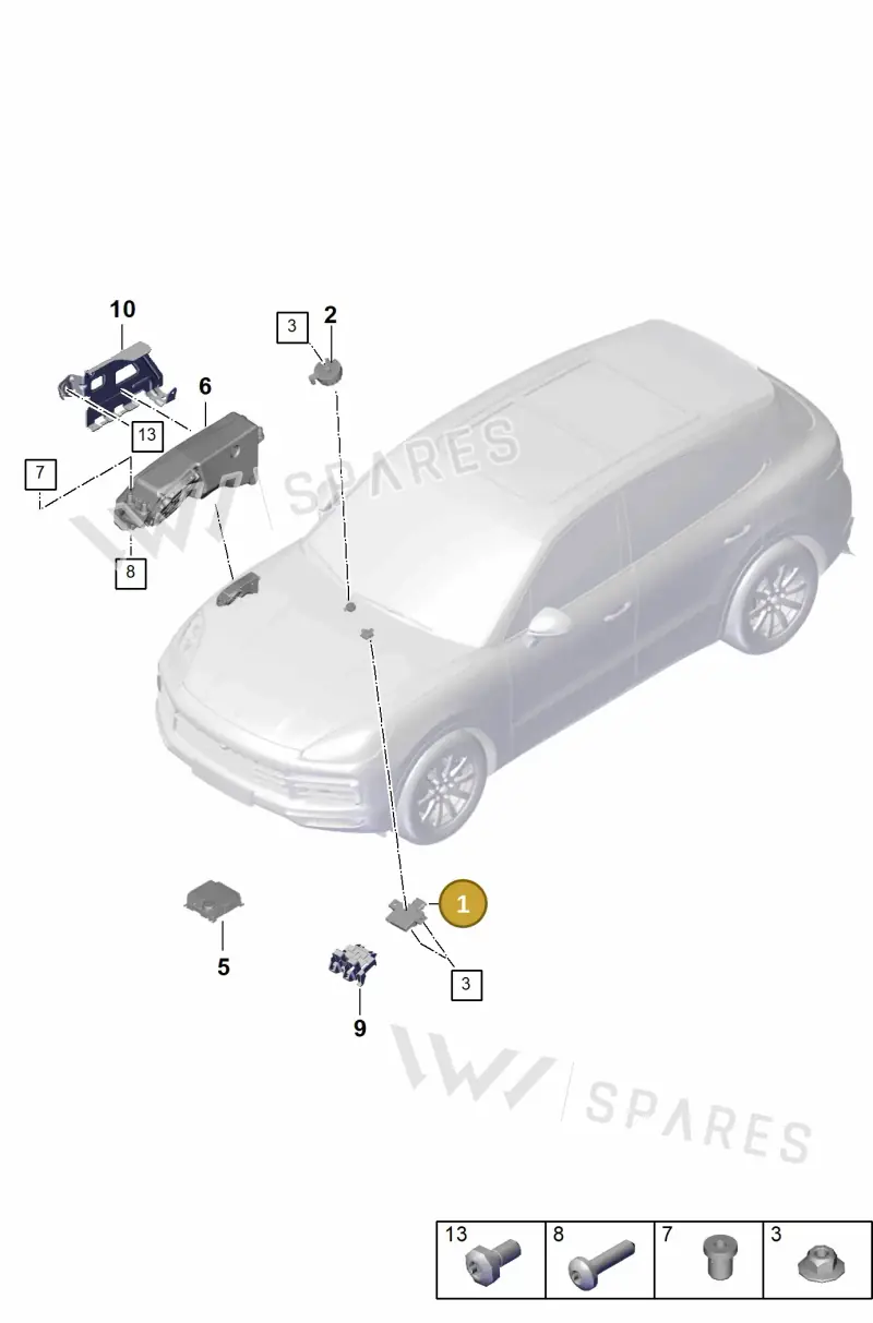 9Y0035335D — Porsche Cayenne (2017-2023) diagram p51911030, position 1
