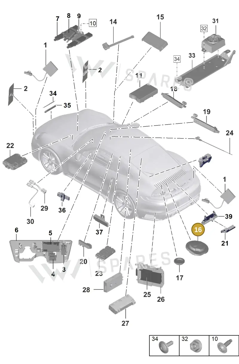 9Y0035507A — Porsche 992 Sport Classic (2020-) diagram p57912000, position 16