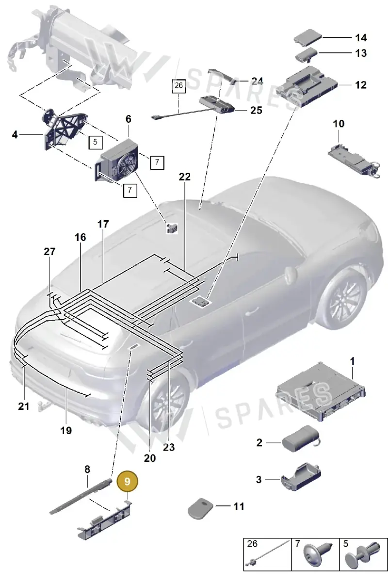 9Y0035525 — Porsche Cayenne (2017-2023) diagram p51911024, position 9