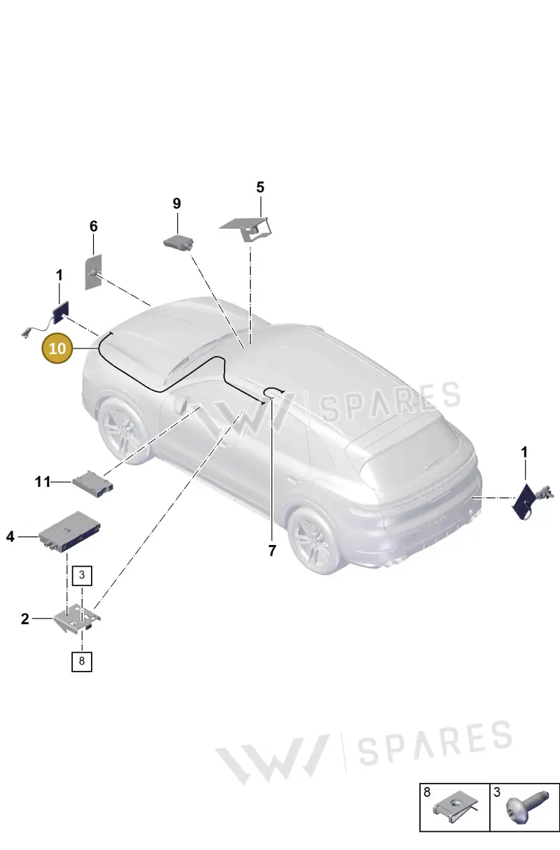 9Y0035550BB — Porsche Cayenne Coupe (2023-2023) diagram p60911200, position 10