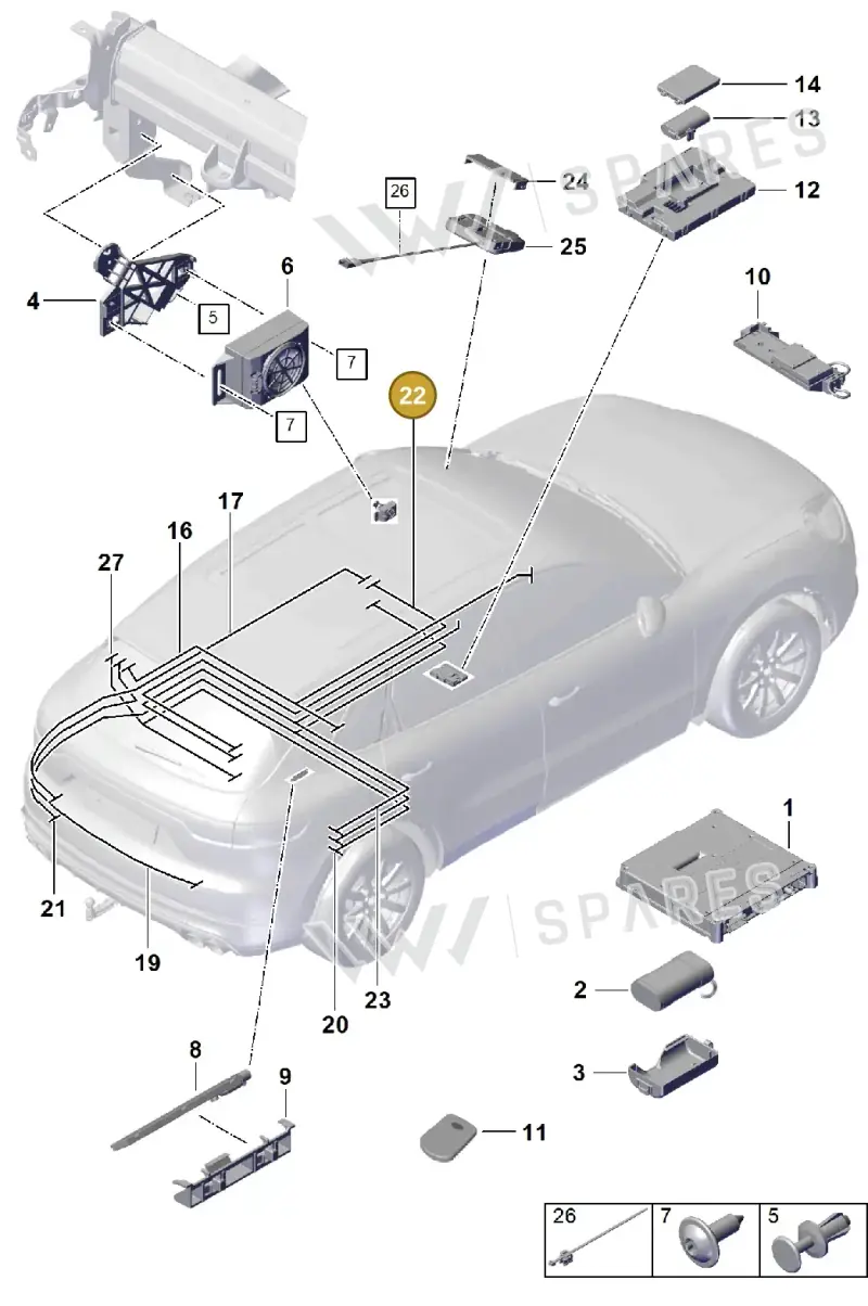 9Y0035550BJ — Porsche Cayenne (2017-2023) diagram p51911024, position 22