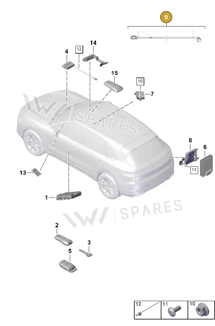 9Y0035550BL — Porsche Cayenne Coupe (2023-2023) diagram p60901400, position 9