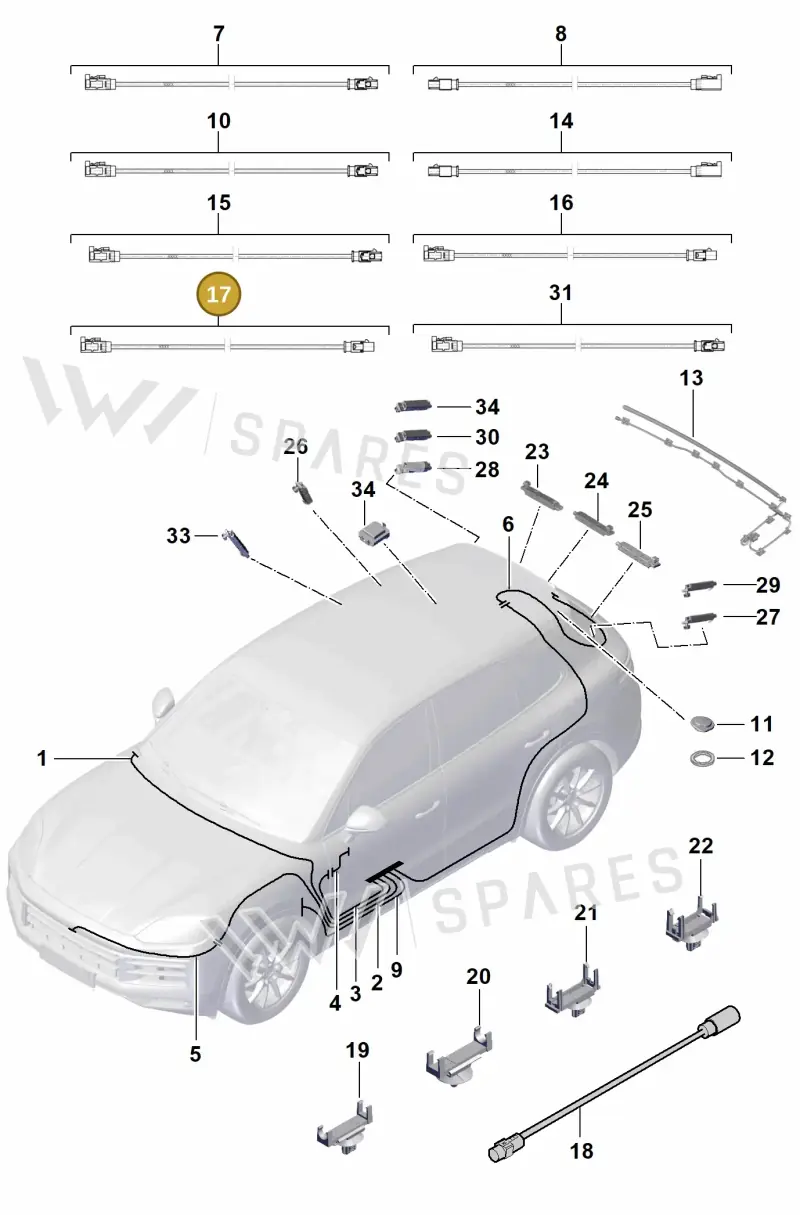 9Y0035550BN — Porsche Cayenne Coupe (2023-2023) diagram p60912100, position 17