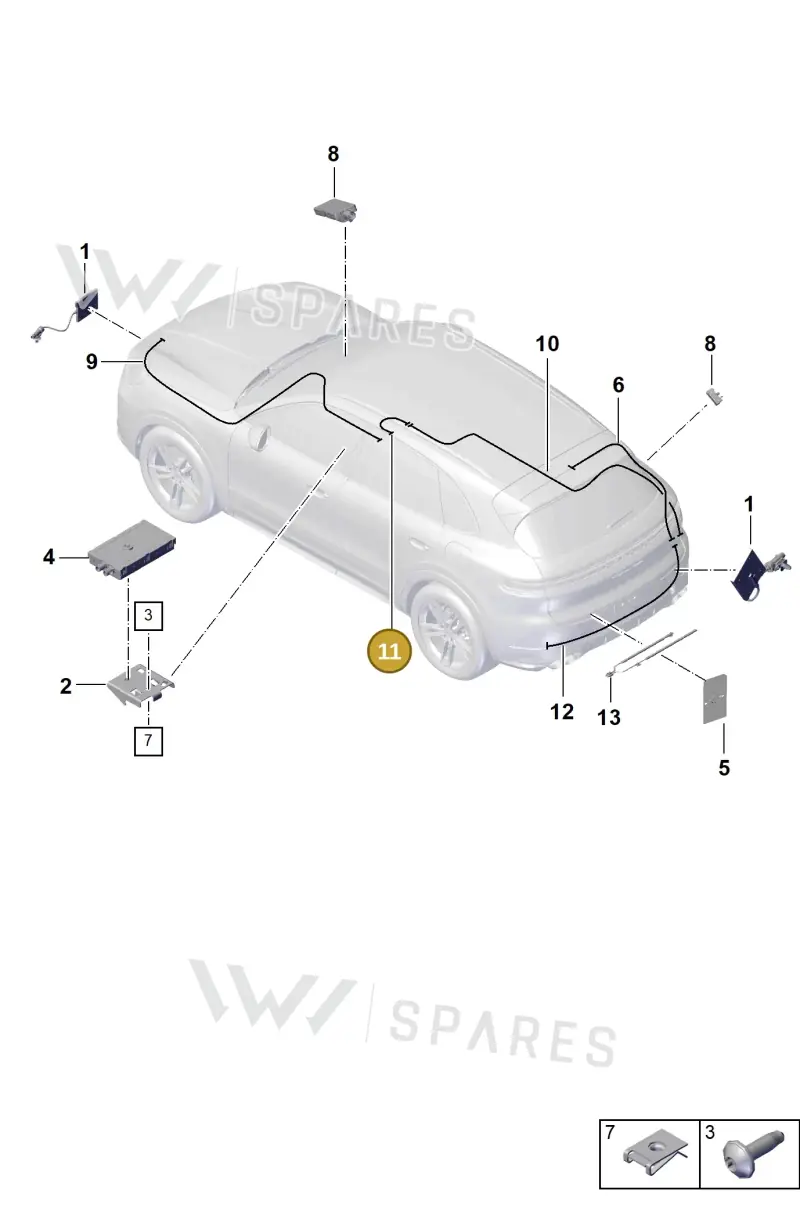 9Y0035550G — Porsche Cayenne Coupe (2023-2023) diagram p60911300, position 11