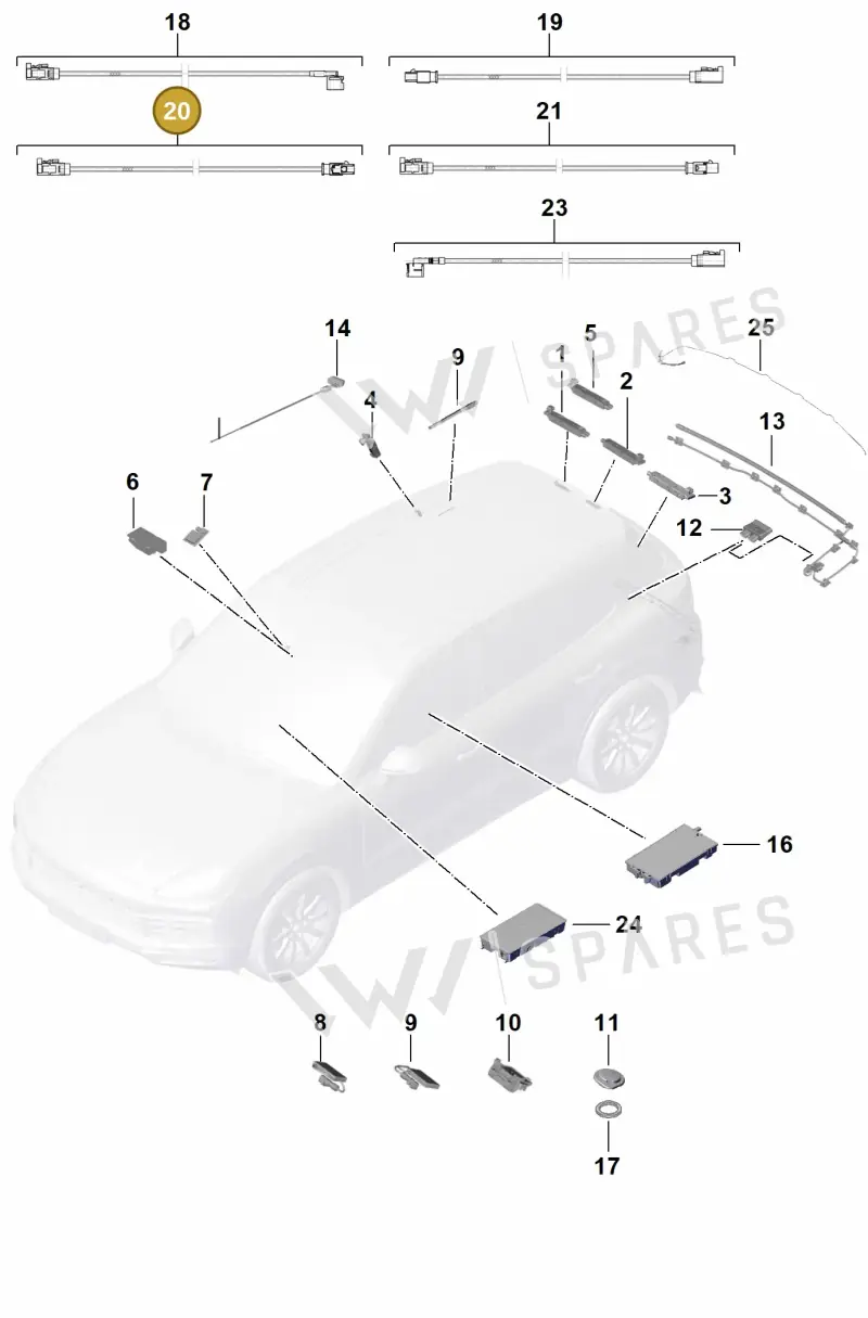 9Y0035550K — Porsche Cayenne (2017-2023) diagram p51911015, position 20