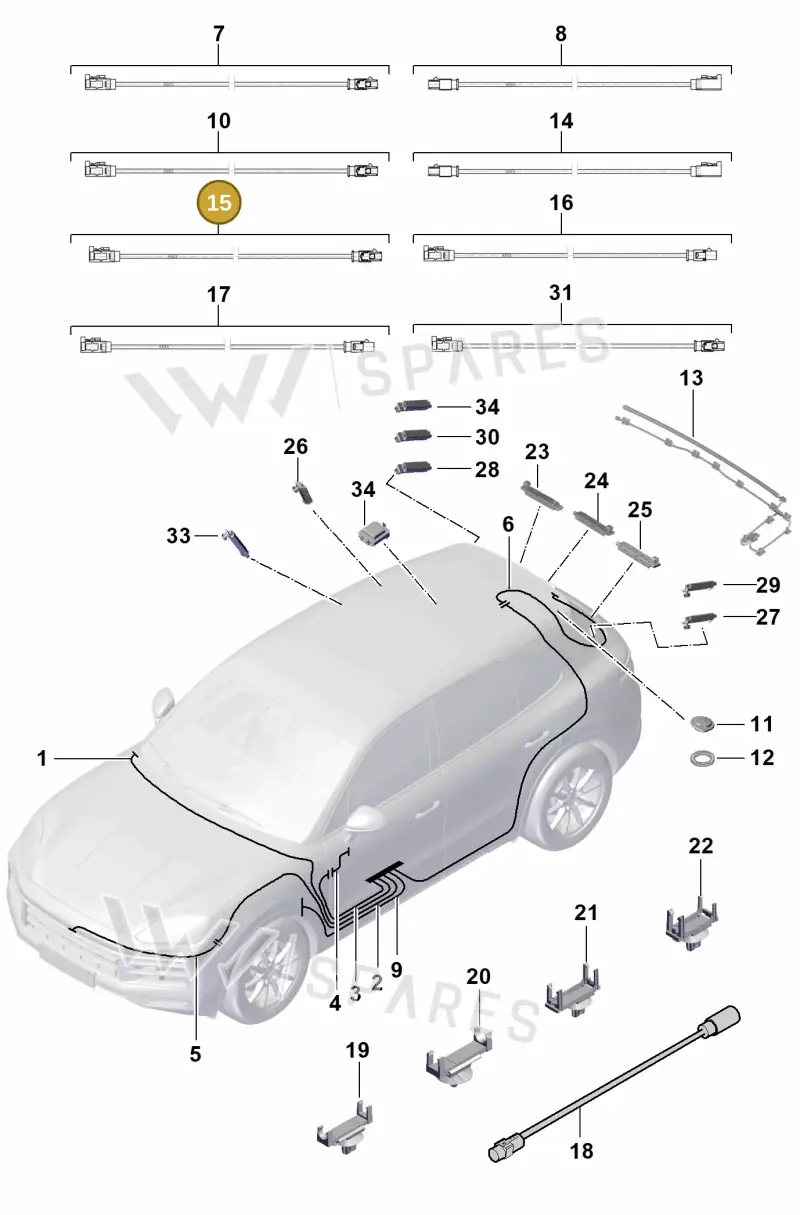 9Y0035550K — Porsche Cayenne Coupe (2023-2023) diagram p60912100, position 15