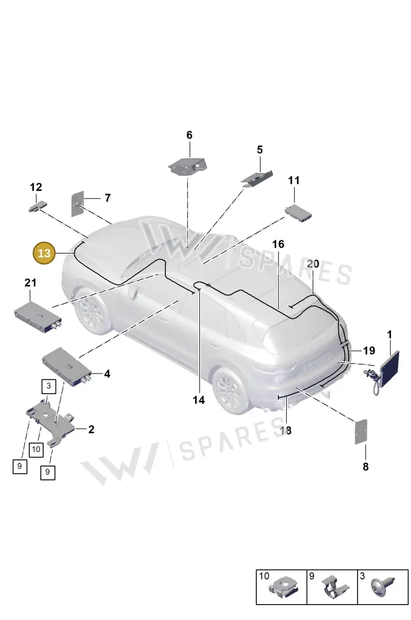 9Y0035550P — Porsche Cayenne (2017-2023) diagram p51000001, position 13