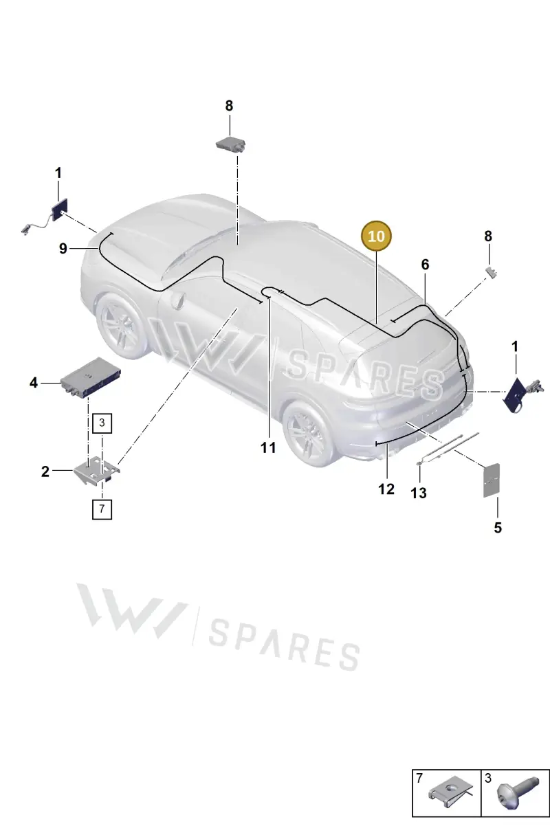 9Y0035550P — Porsche Cayenne Coupe (2023-2023) diagram p60911300, position 10