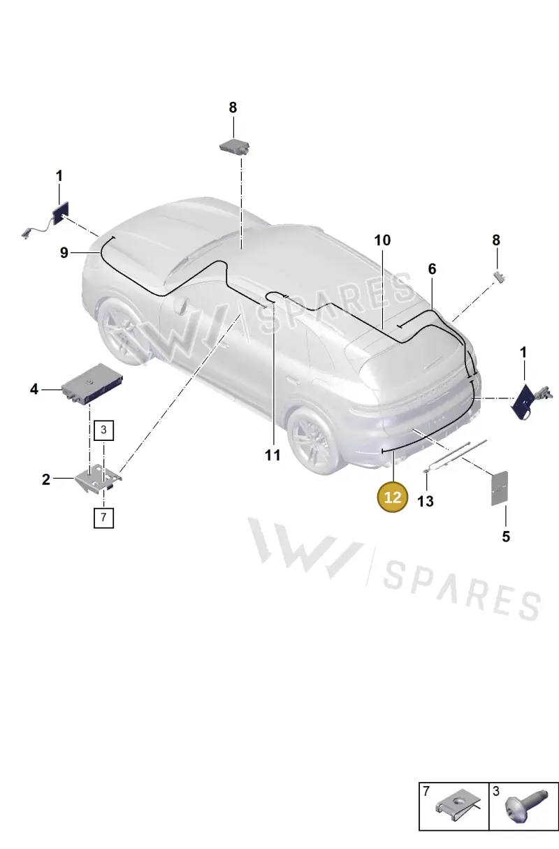 9Y0035550Q — Porsche Cayenne Coupe (2023-2023) diagram p60911300, position 12