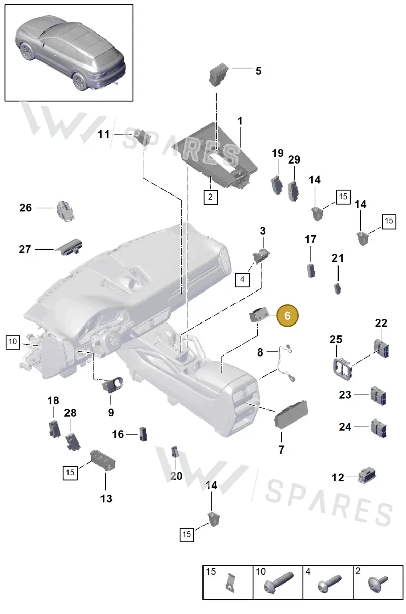 9Y0035736 — Porsche Cayenne (2017-2023) diagram p51903010, position 6