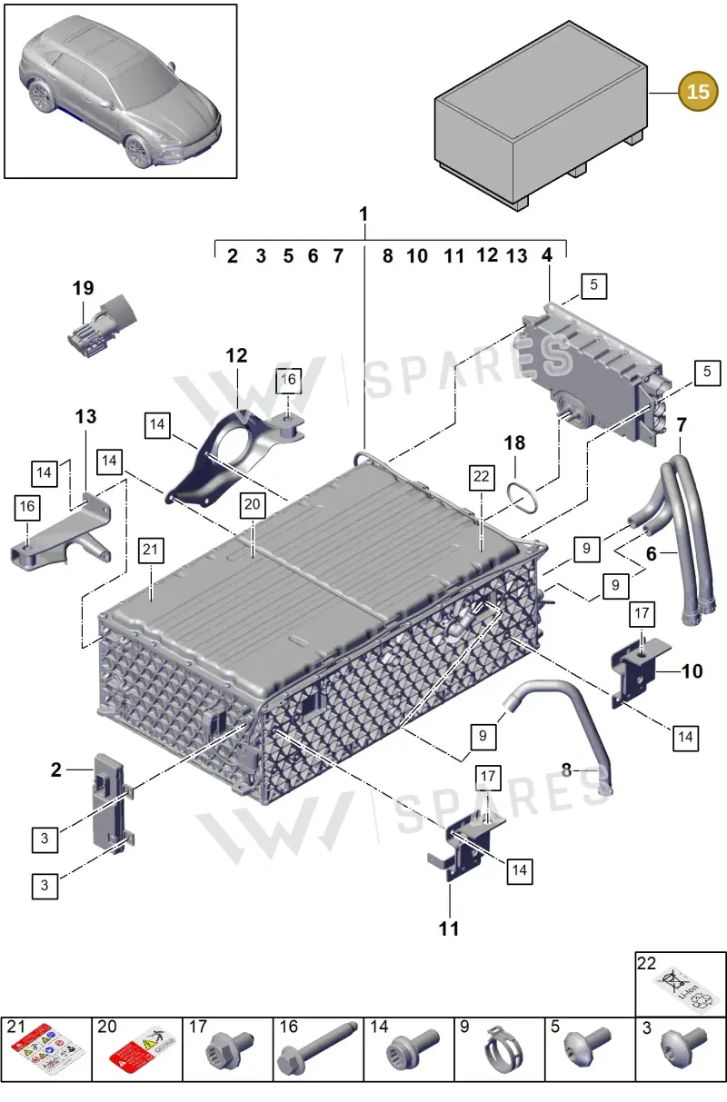 9Y004300000 — Porsche Cayenne (2017-2023) diagram p51901150, position 15