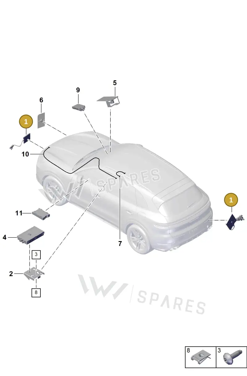 9Y0051506A — Porsche Cayenne Coupe (2023-2023) diagram p60911200, position 1