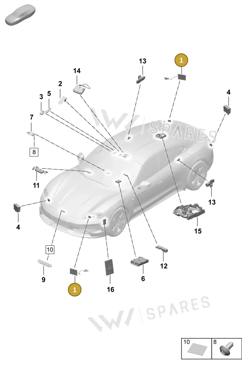 9Y0051506A — Porsche Taycan Sport Turismo (2023-2025) diagram p64911200, position 1