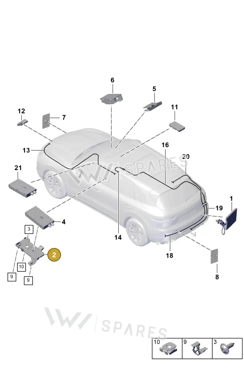 9Y0051565 — Porsche Cayenne (2017-2023) diagram p51000001, position 2