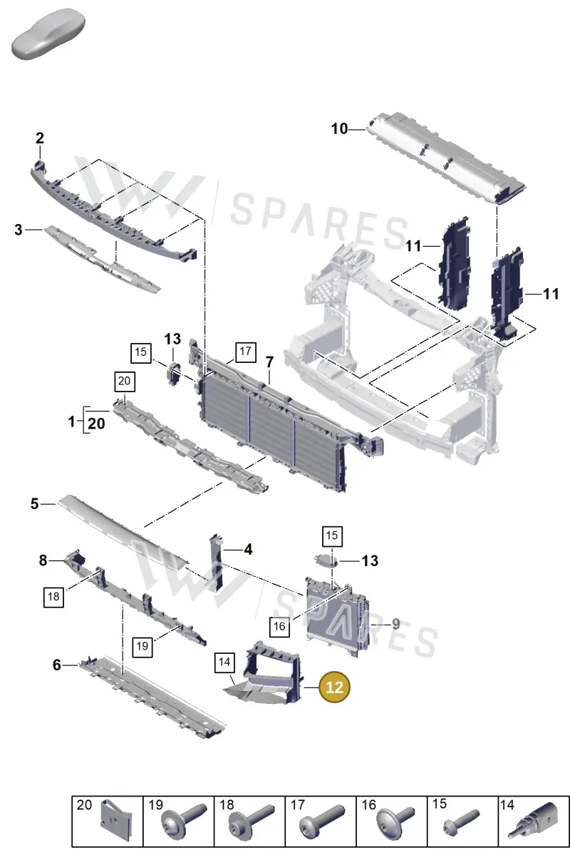 9Y0117335AJOK1 — Porsche Cayenne Coupe (2023-2023) diagram p60802100, position 12
