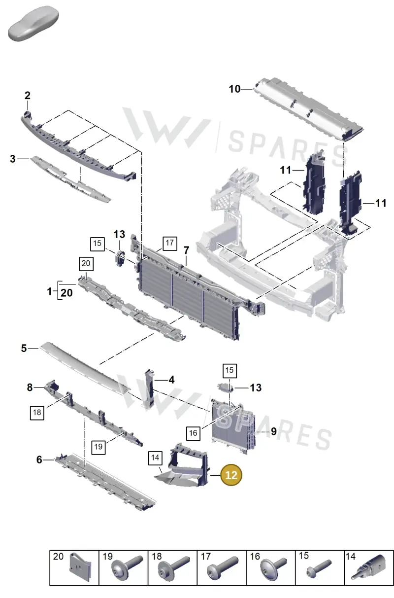 9Y0117336POK1 — Porsche Cayenne Coupe (2023-2023) diagram p60802100, position 12