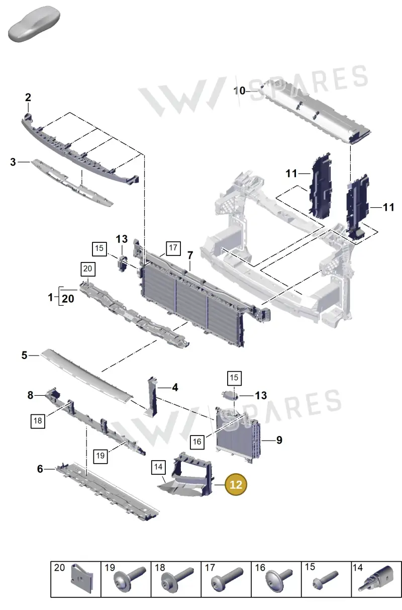 9Y0117336QOK1 — Porsche Cayenne Coupe (2023-2023) diagram p60802100, position 12
