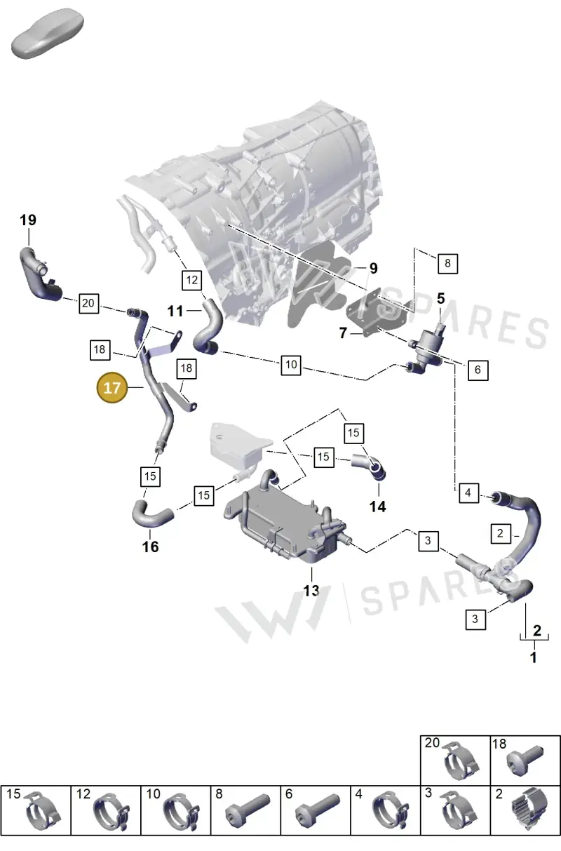 9Y0121075 — Porsche Cayenne Coupe (2023-2023) diagram p60105360, position 17