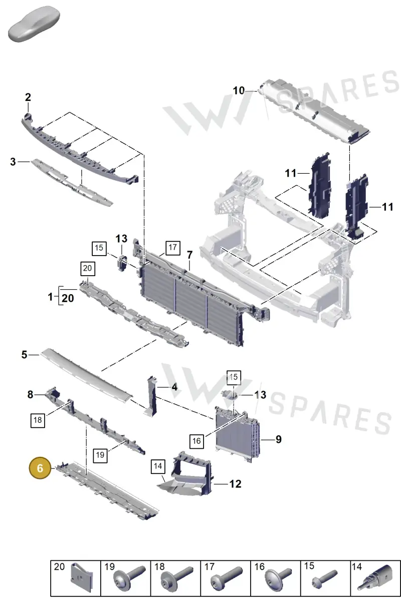 9Y0121293F — Porsche Cayenne Coupe (2023-2023) diagram p60802100, position 6