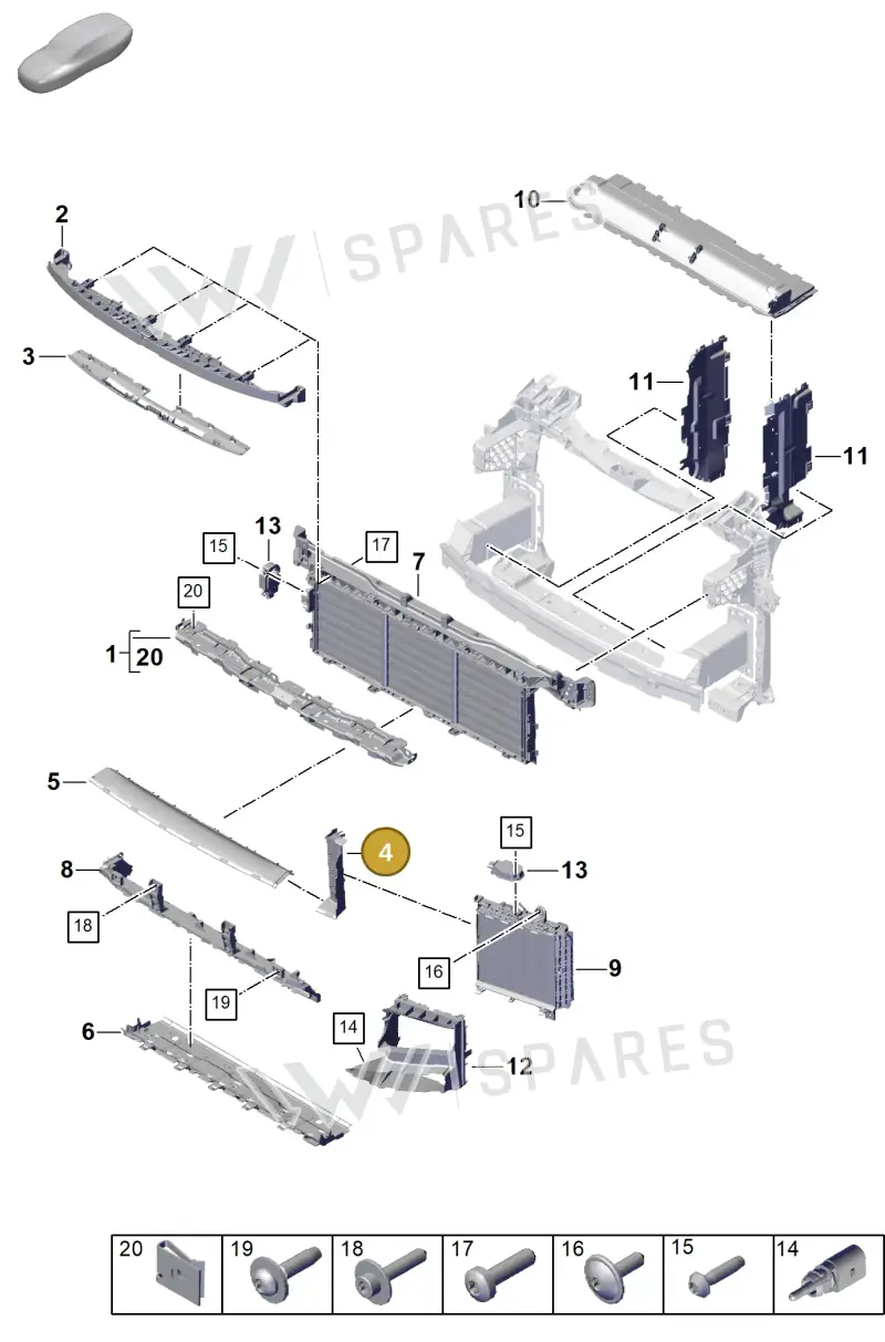 9Y0121699HOK1 — Porsche Cayenne Coupe (2023-2023) diagram p60802100, position 4