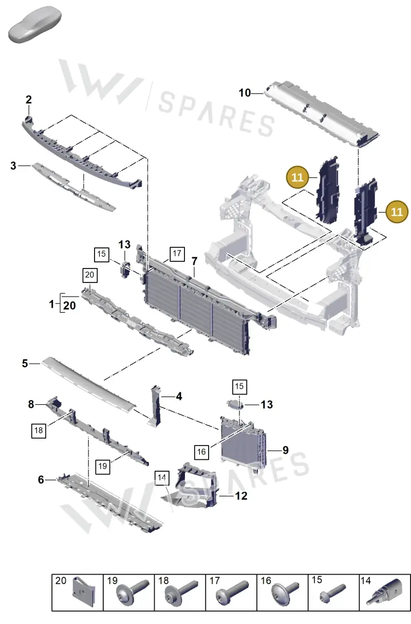 9Y0121707K — Porsche Cayenne Coupe (2023-2023) diagram p60802100, position 11