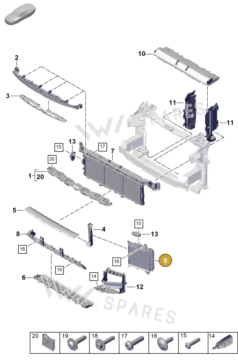 9Y0122311KOK1 — Porsche Cayenne Coupe (2023-2023) diagram p60802100, position 9