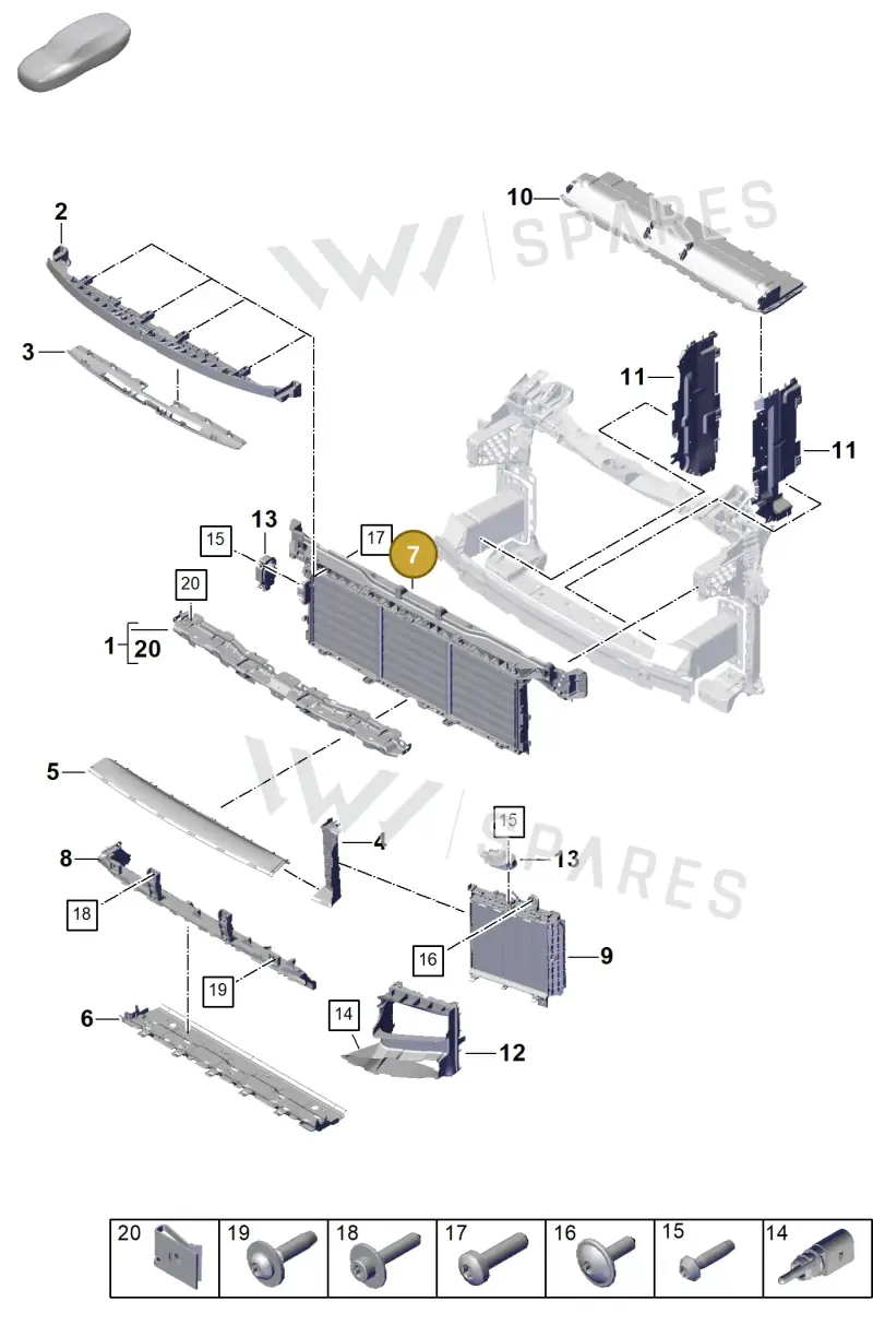 9Y0122321SOK1 — Porsche Cayenne Coupe (2023-2023) diagram p60802100, position 7