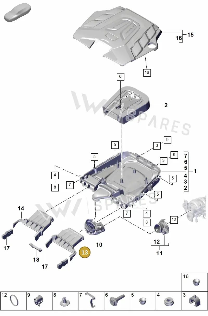 9Y0129509D — Porsche Cayenne Coupe (2023-2023) diagram p60106010, position 13