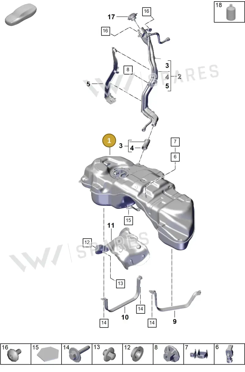9Y0201075 — Porsche Cayenne Coupe (2023-2023) diagram p60201020, position 1