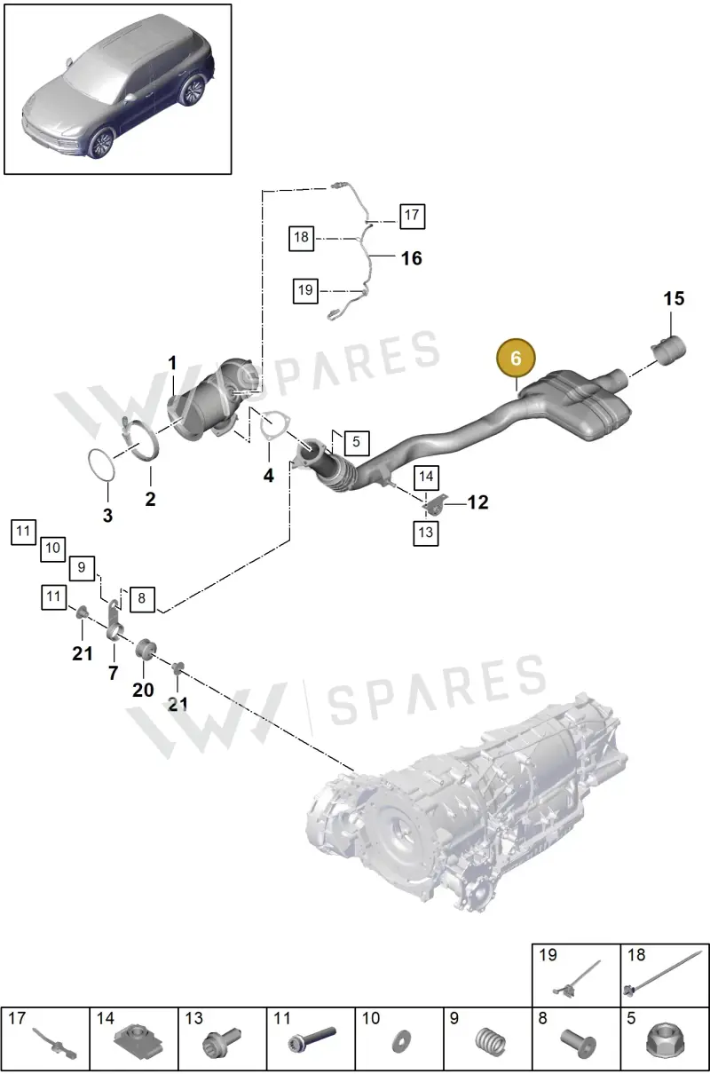 9Y0253301 — Porsche Cayenne (2017-2023) diagram p51202080, position 6