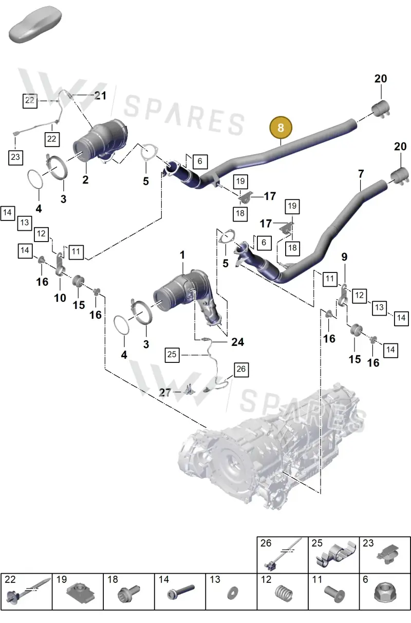 9Y0253350A — Porsche Cayenne Coupe (2023-2023) diagram p60202285, position 8