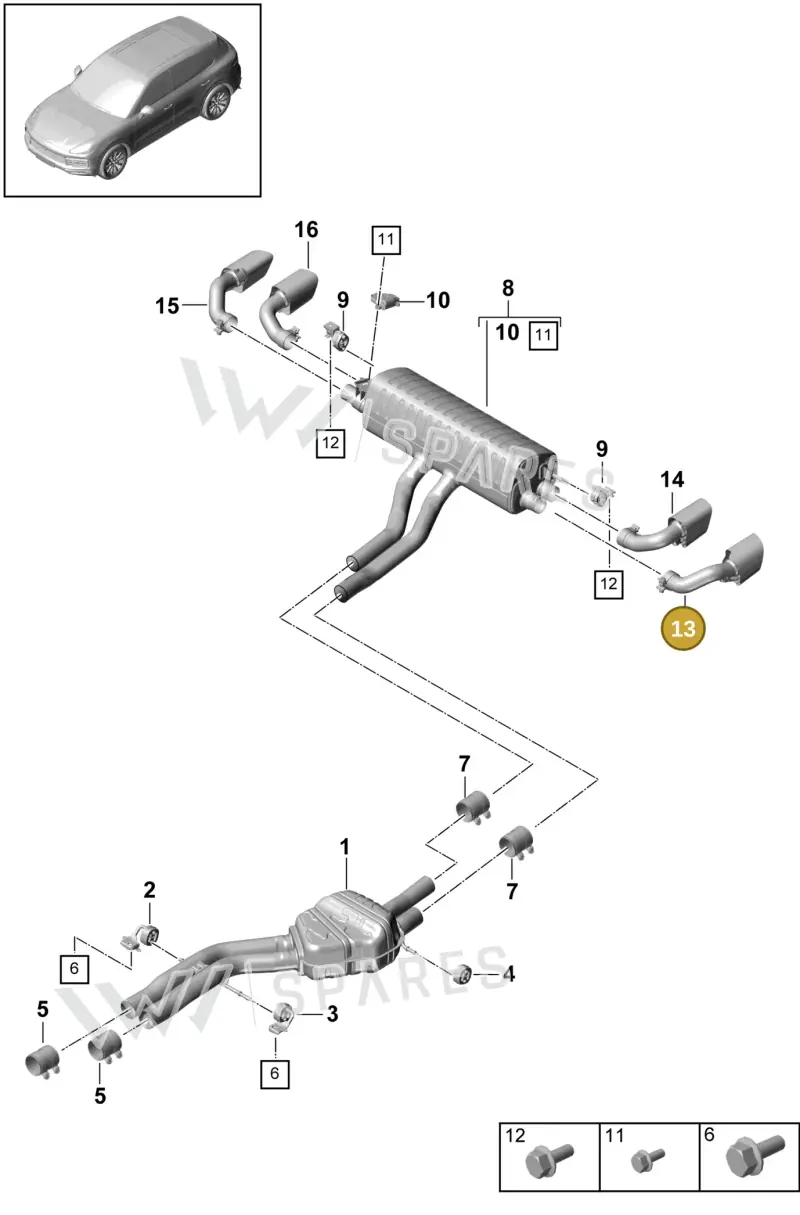 9Y0253823A — Porsche Cayenne (2017-2023) diagram p51203000, position 13