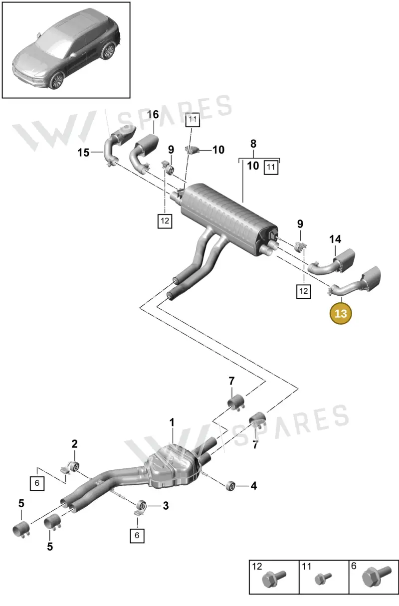 9Y0253823BM — Porsche Cayenne (2017-2023) diagram p51203000, position 13