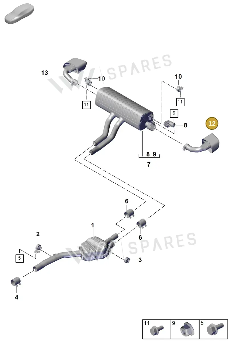 9Y0253823DM — Porsche Cayenne Coupe (2023-2023) diagram p60203020, position 12