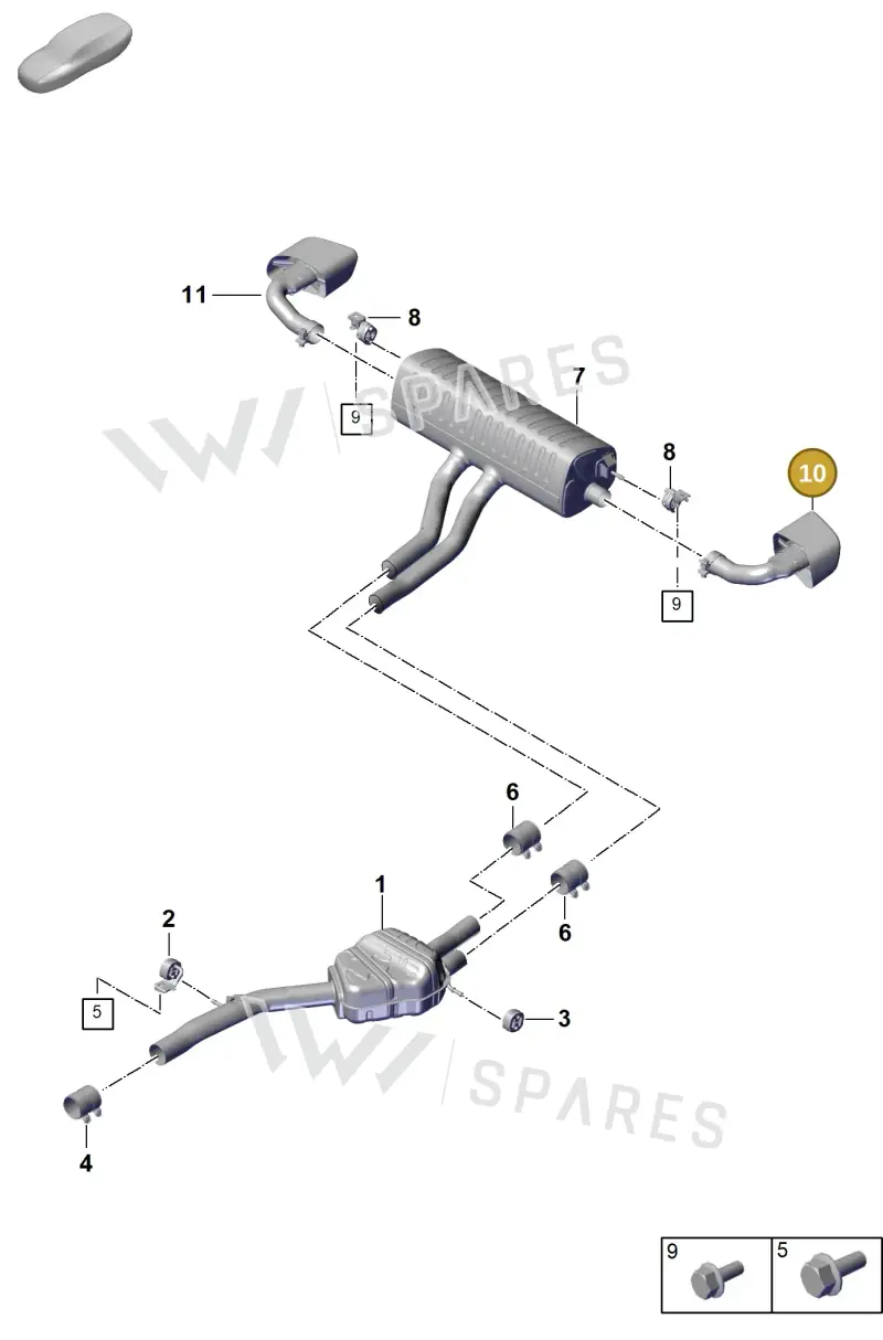 9Y0253823DR — Porsche Cayenne Coupe (2023-2023) diagram p60203010, position 10