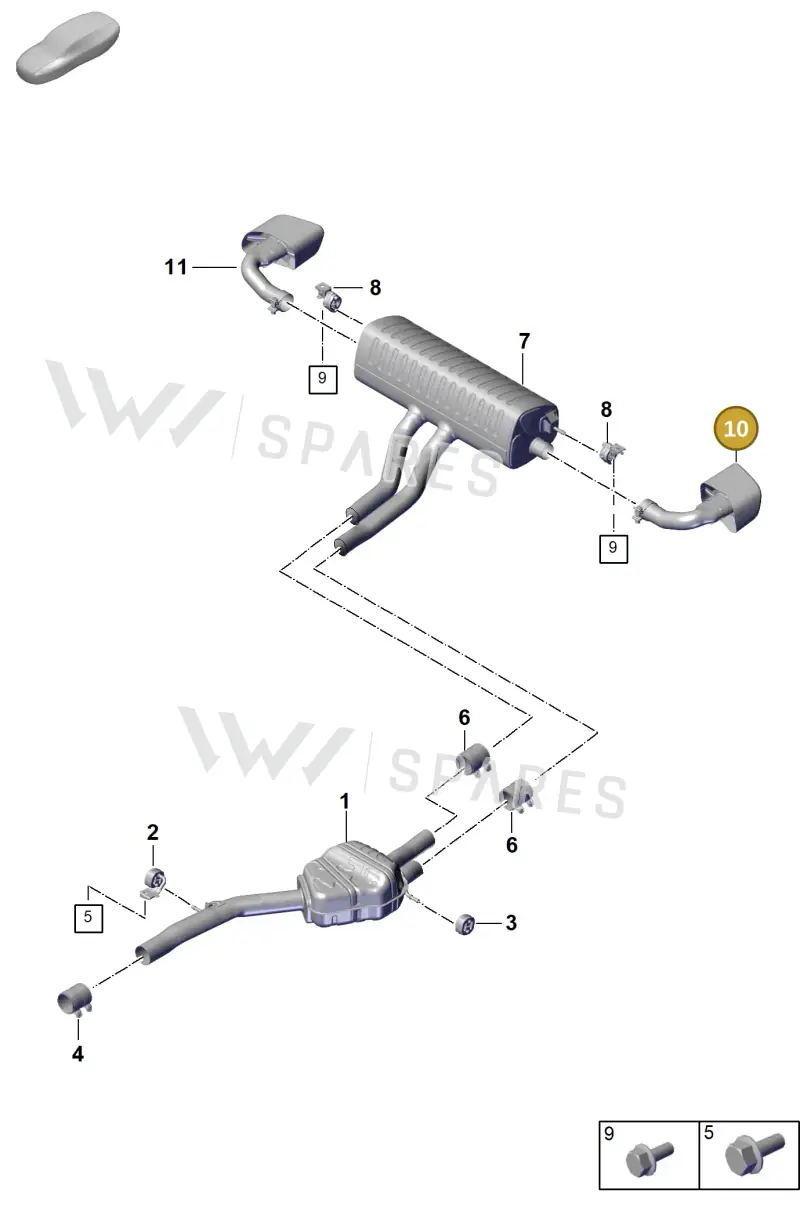 9Y0253823 — Porsche Cayenne Coupe (2023-2023) diagram p60203010, position 10