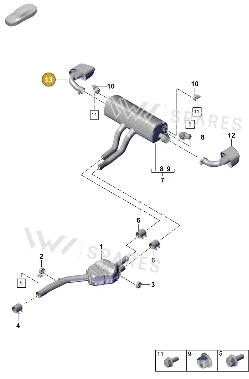 9Y0253824DC — Porsche Cayenne Coupe (2023-2023) diagram p60203020, position 13