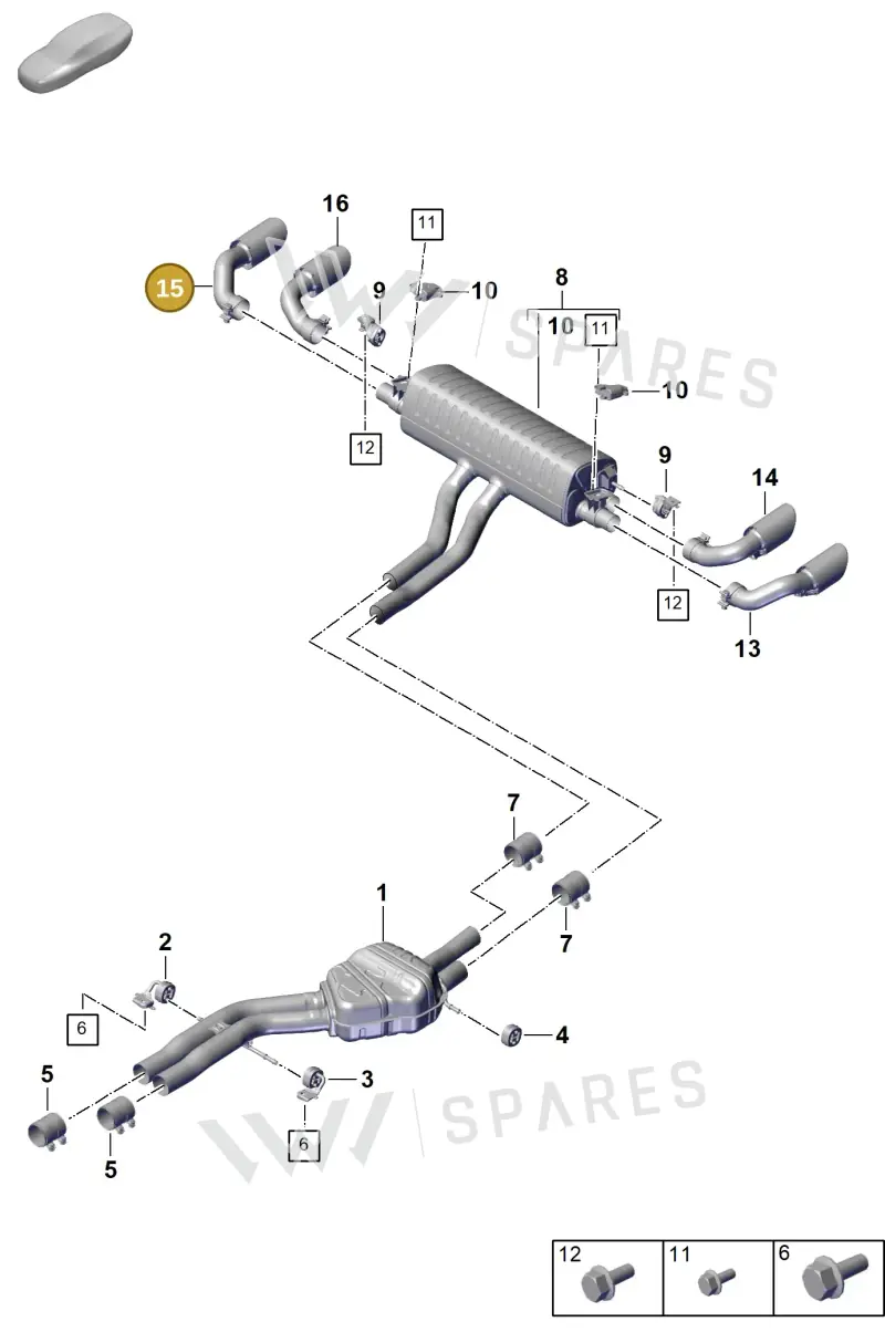 9Y0253824DD — Porsche Cayenne Coupe (2023-2023) diagram p60203040, position 15