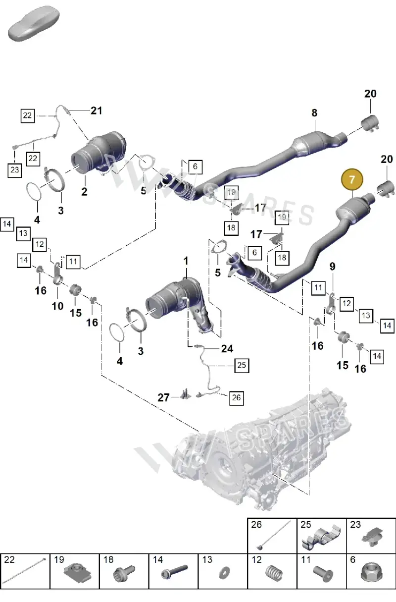 9Y0254401B — Porsche Cayenne Coupe (2023-2023) diagram p60202280, position 7